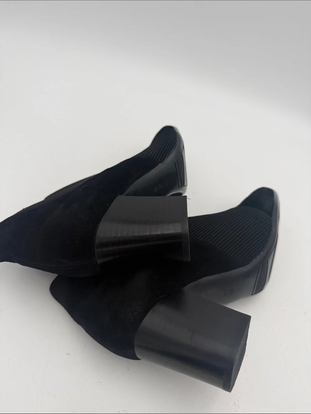 Vintage vaneli Black Women's Ankle Booties 6.5M Textured Elastic Wrap Y2K goth